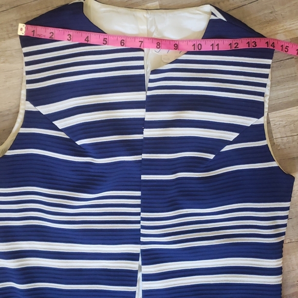 vintage Striped blue sleeveless Long vest - Picture 8 of 13